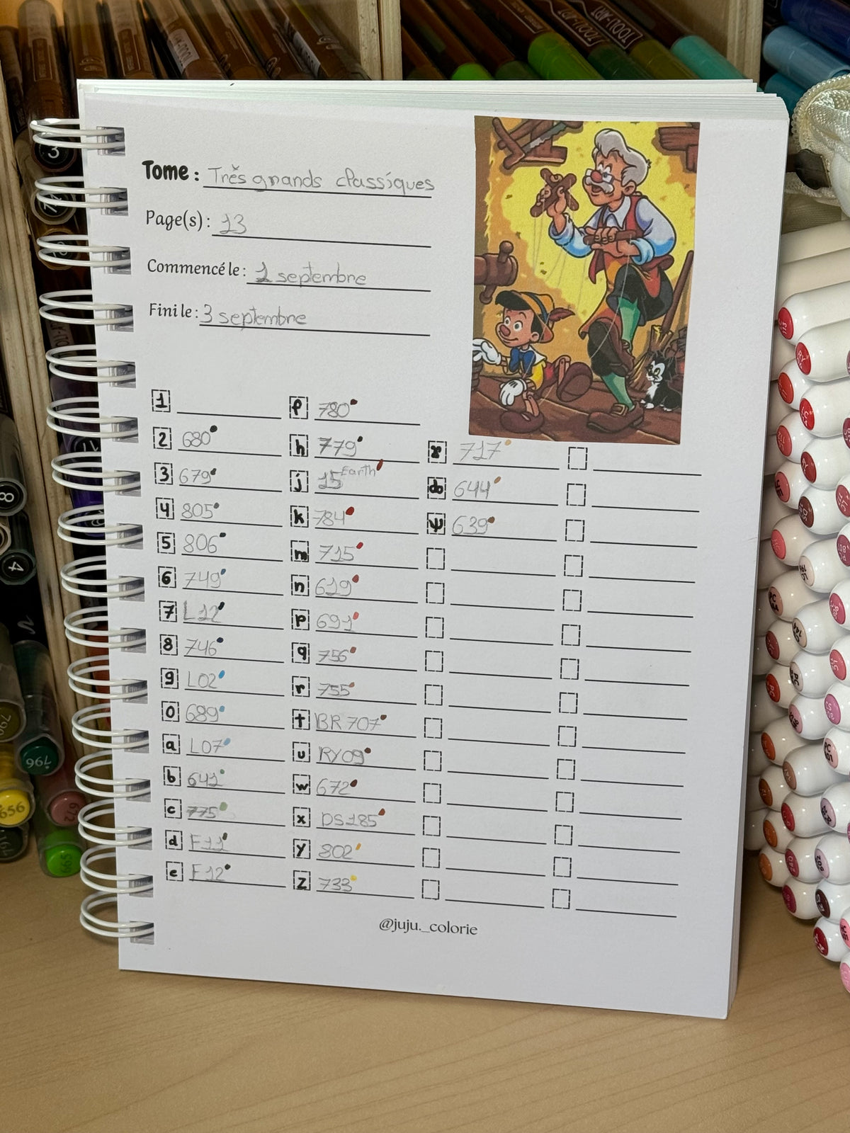 Carnet Code Couleur